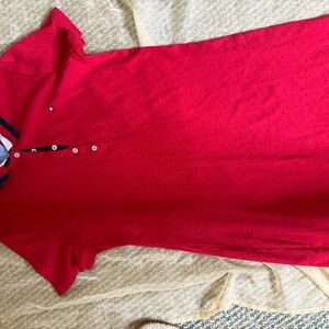 Tommy Hilfiger Red and Navy Polo Shirt